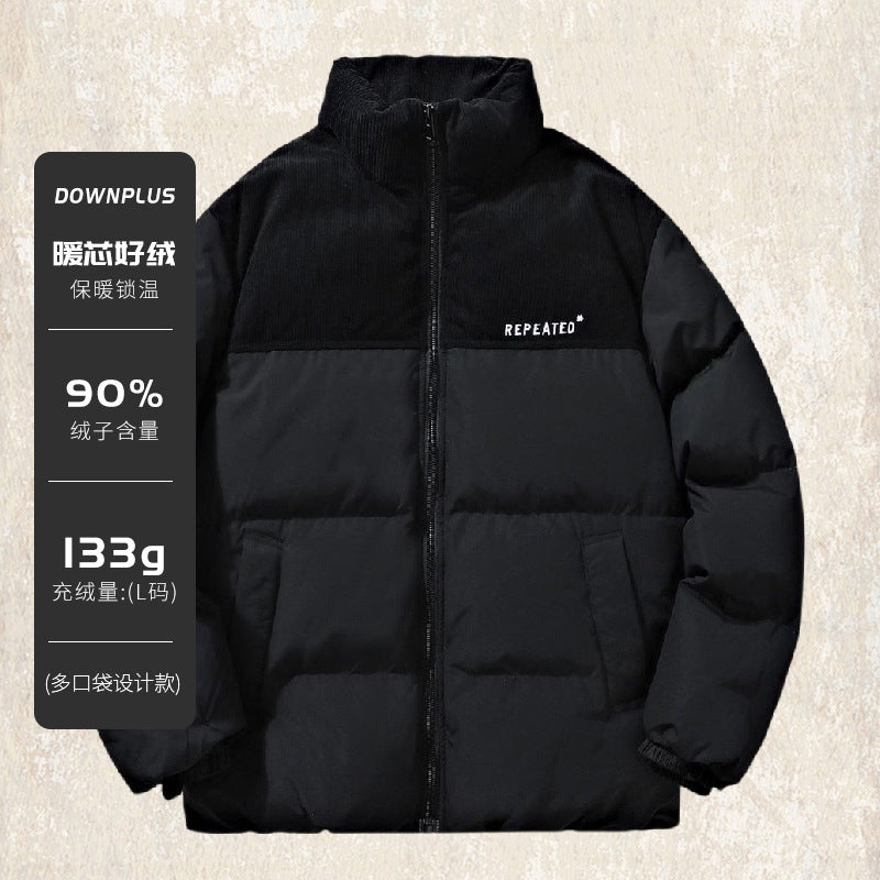 Mens Insulating Puffer Jacket - Corduroy Yoke, Duck Down
