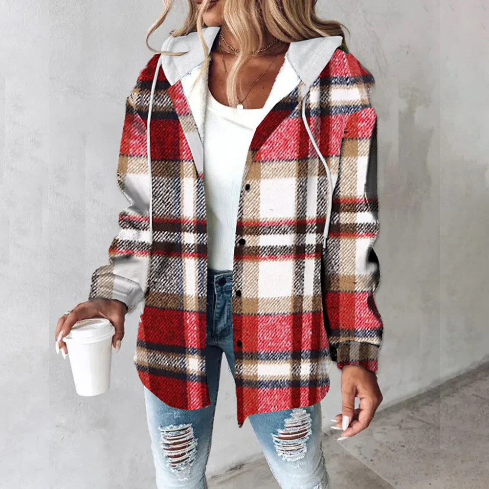 Light Cozy Womens Hoodie - Button Front Knit, Casual