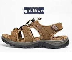Light men's sandals - open-toe, microfiber leather, casual summer footwear