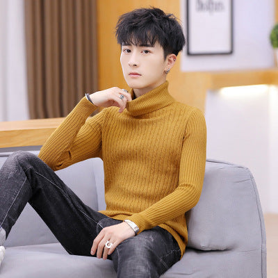 Men’s Fitted Turtleneck Sweater - Slim Fit Cotton Blend