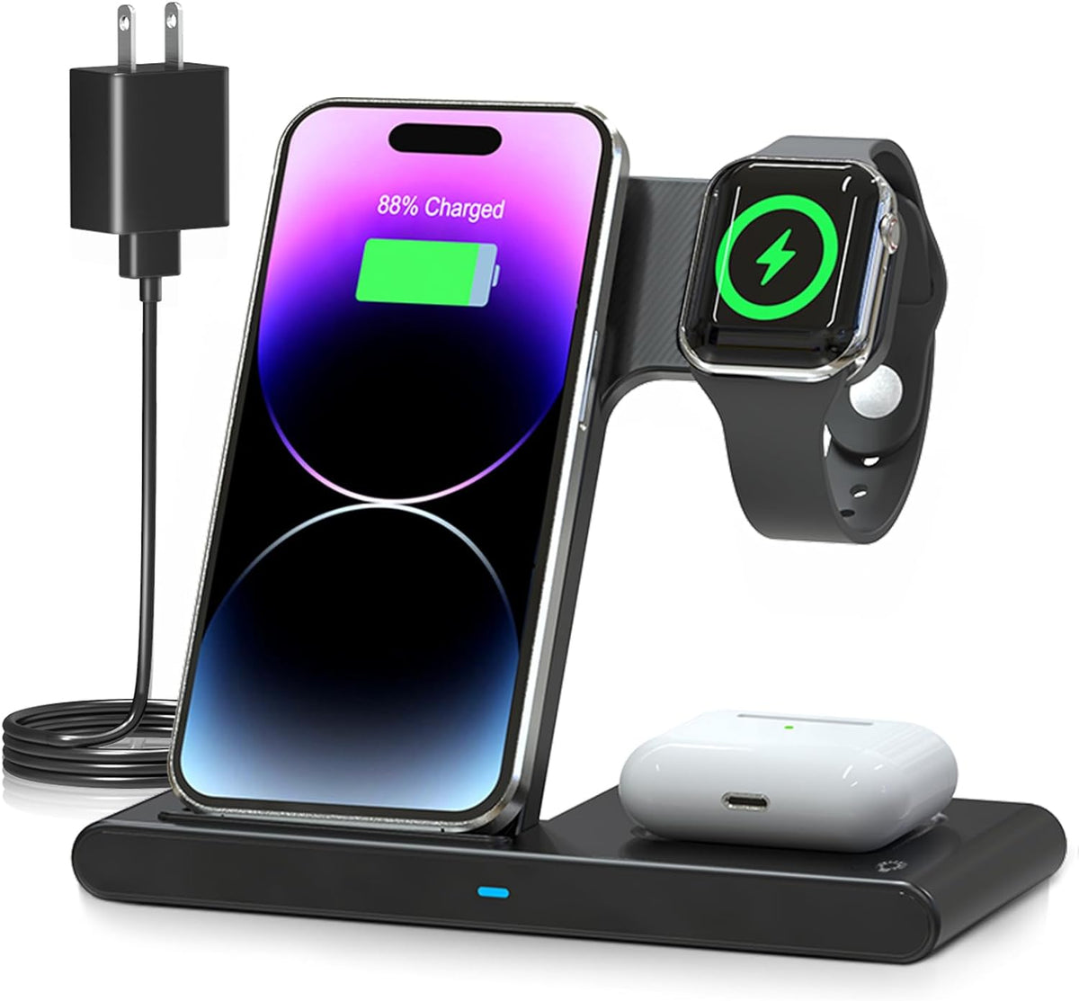 Cordless Charger Stand 3in1 For iPhone Watch AirPods Fast Charge Dock Back To School 2026 TikTok Viral