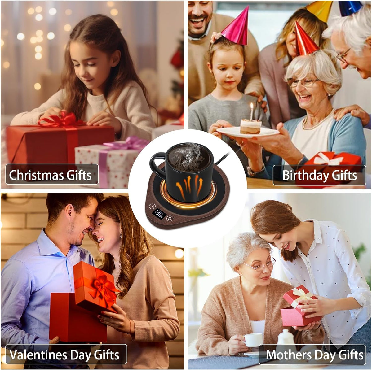 Coffee2025 Edition Mug Warmer Kit With 5.5 Inch Heating Plate, Touch Controls, 3 Temperature Levels, 4 Hour Auto Off, Back to School Gift