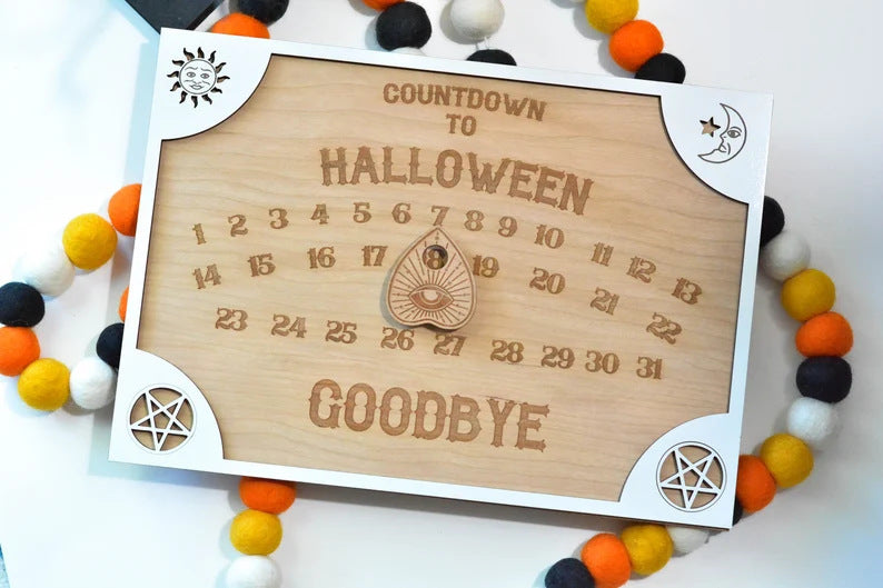 Halloween2025 Edition Countdown Calendar Rustic Wall Decor