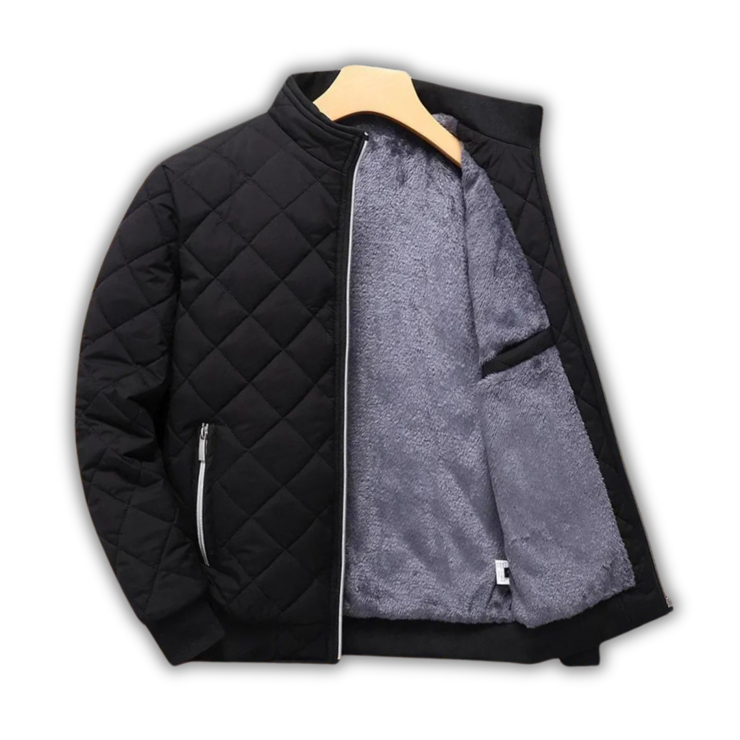 Men's Insulating Jacket - Quilted Bomber, Fleece, Winter