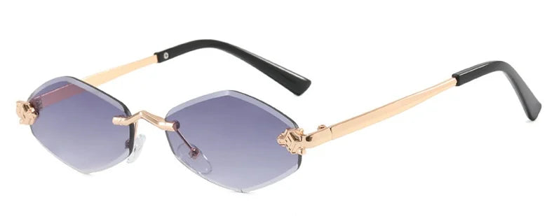 Attractive women’s sunglasses – polygonal design, metal, for everyday use 10