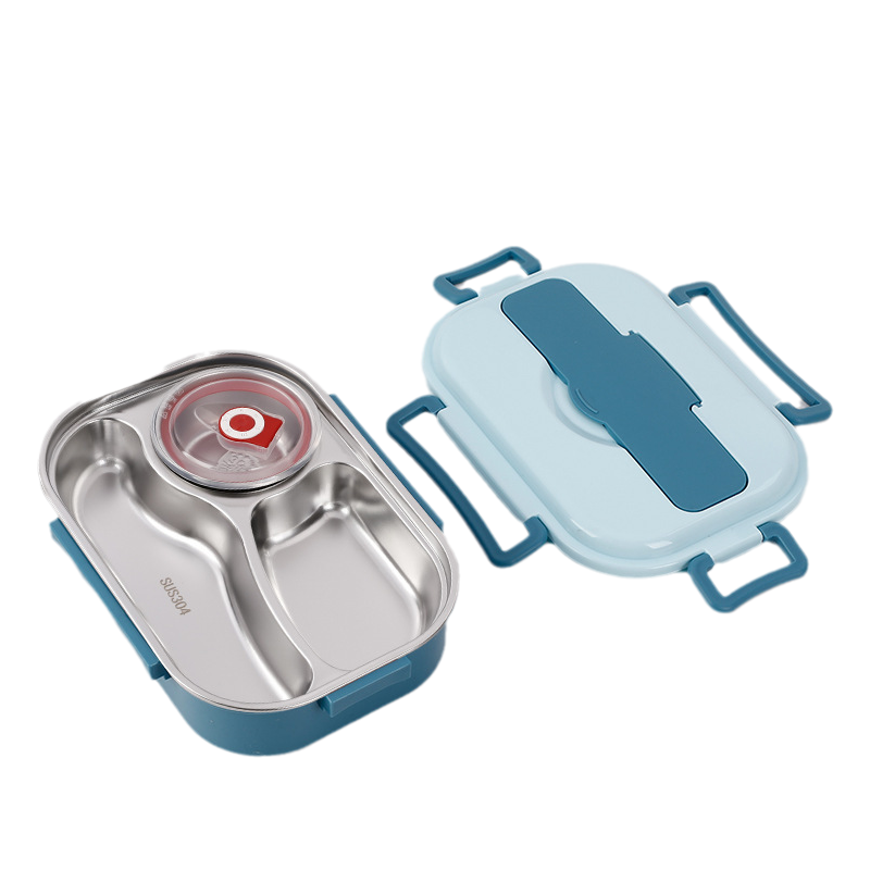 Lunch Thermal Box Stainless Steel Divided Bento Leakproof