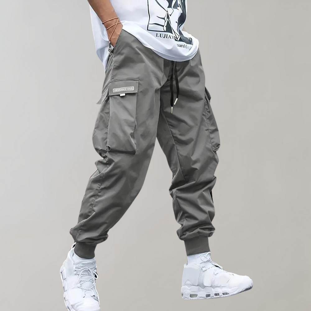 Variant image for Relaxed Fit Black Cargo Pants for Men, Breathable and Flexible Casual Trousers with Functional Pockets-11