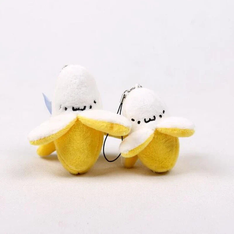 7cm Cute Banana Plush Toy Keychain Pendant, Plush Stuffed Animal with Random Facial Expression, Adorable Plushies Accessory