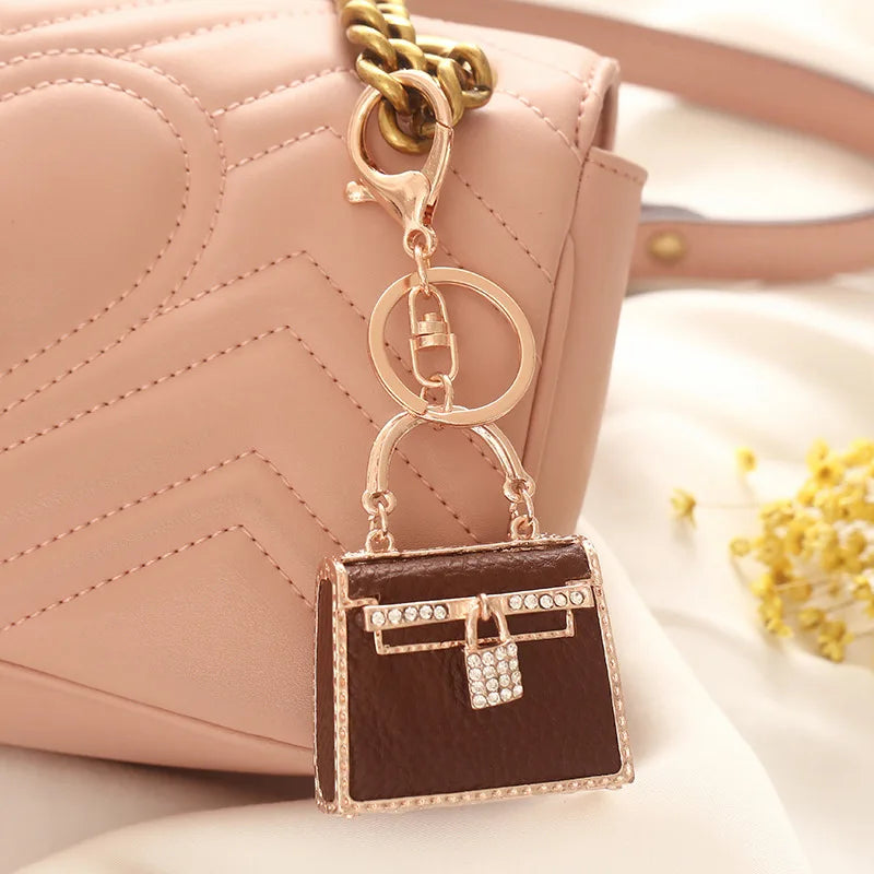 Free 1+1 Birkin Inspired Mini Hand Bag - Creative Leather Bag Charm Keychain Ornament