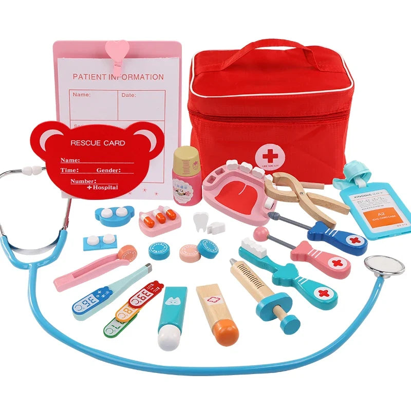 Doctor Wooden Playset - Educational Medical Toy for Kids, Imaginative Role-Playing Fun