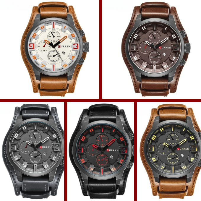 Hochwertige Herren Chronograph Armbanduhr – klassisches Design, echtes Leder, für Business und elegante Anlässe 8