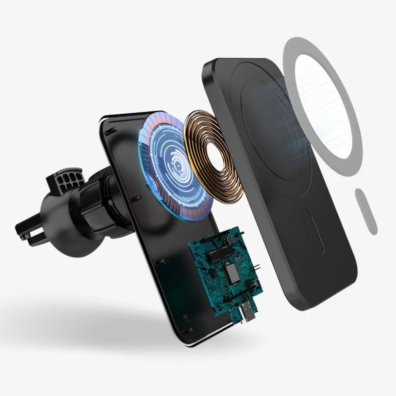 Magnetic Cordless Car Charger Vent Mount Fast Charge