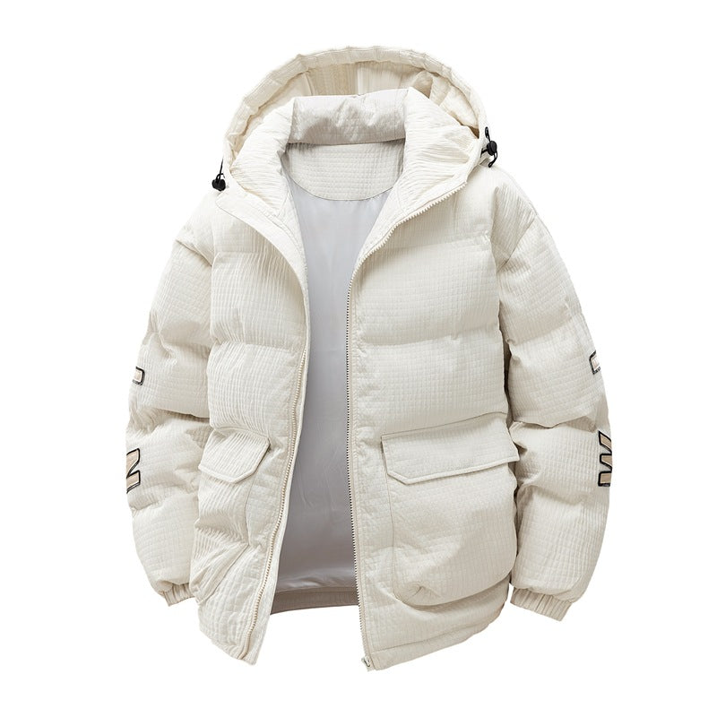 Men's Insulating Puffer Coat - Boxy Cut, Quilted, For Winter