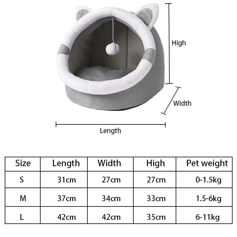 Nest Cat House for Cats Cave Bed Semi-Closed Cozy Kennel