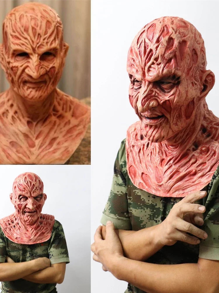 Realistic Full Head Horror Cosplay Prop – Scary Zombie Silicone Mask for Halloween 2025
