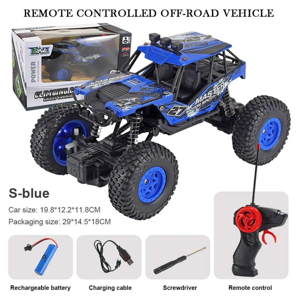 Remote2025 Edition Control Car Off Road Monster Truck Rock Crawler 4WD Dual Motors Metal Shell LED Headlights Kids Gift Fall