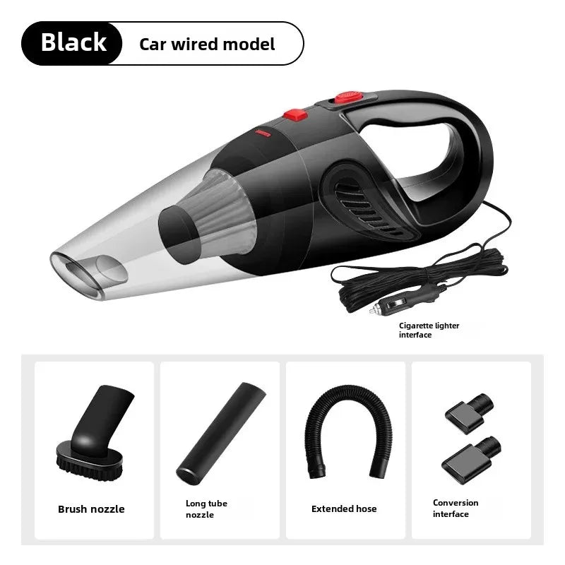 High-Power Travel-Friendly Wired Hand-Held Vacuum Cleaner - USB Charging, Two-Way Dry/Wet Use