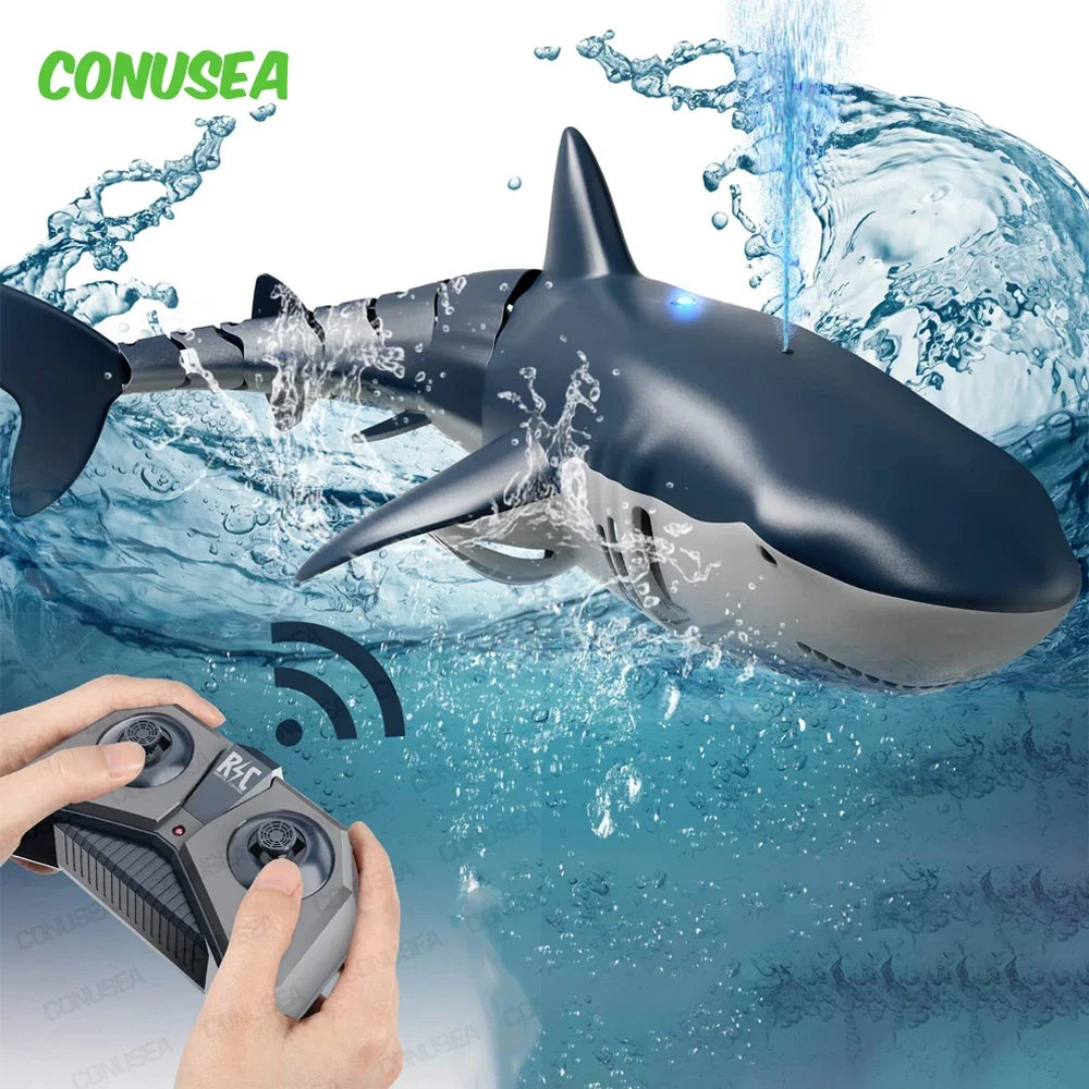 Remote Control Water-Spraying Shark Toy - Fun Motor-Driven Submarine for Kids, Water-Resistant Pool Play