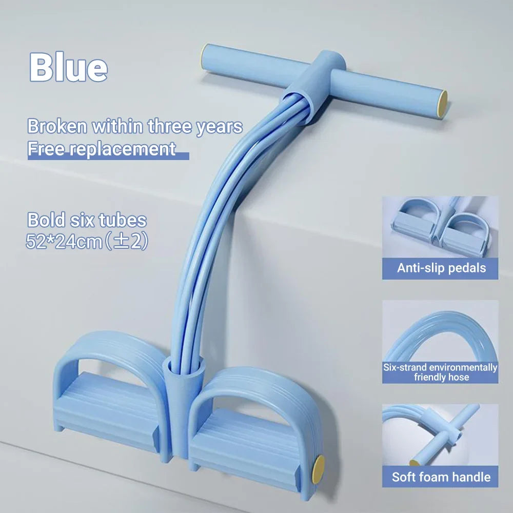 Band Resistance 6 Tube Pedal Puller Fitness Trainer