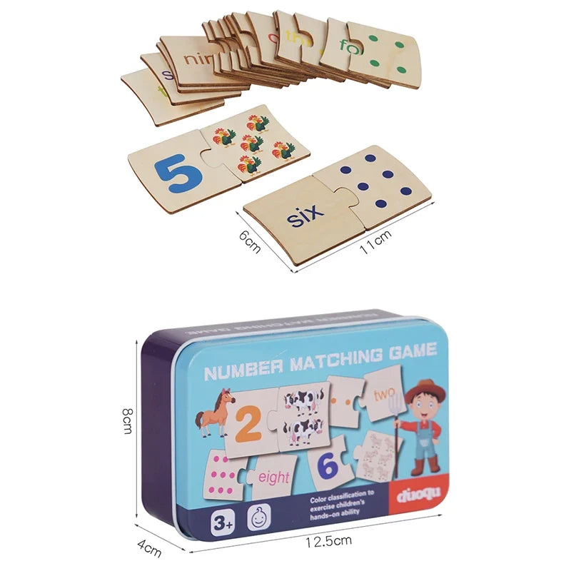 Number Wooden Matching Puzzle Toys for Baby Early Education Gift