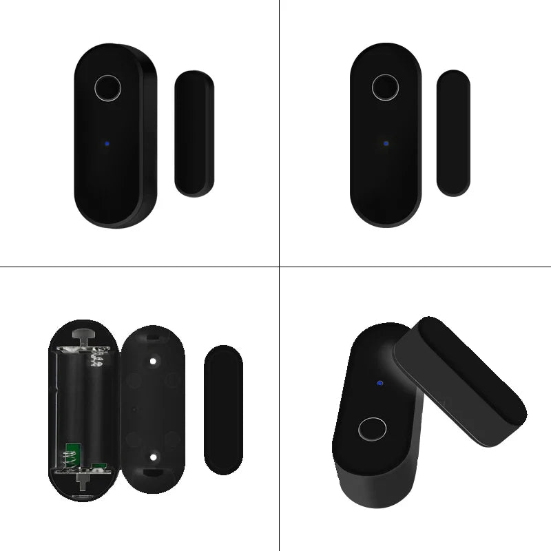 Tuya Smart Zigbee Door Sensor - Black Window Detector for Household Security System with Smart Life APP