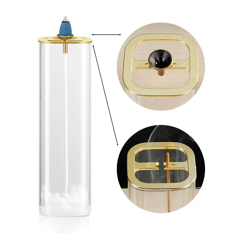 Glass Incense Burner With Removable Ash Catcher Household Decor
