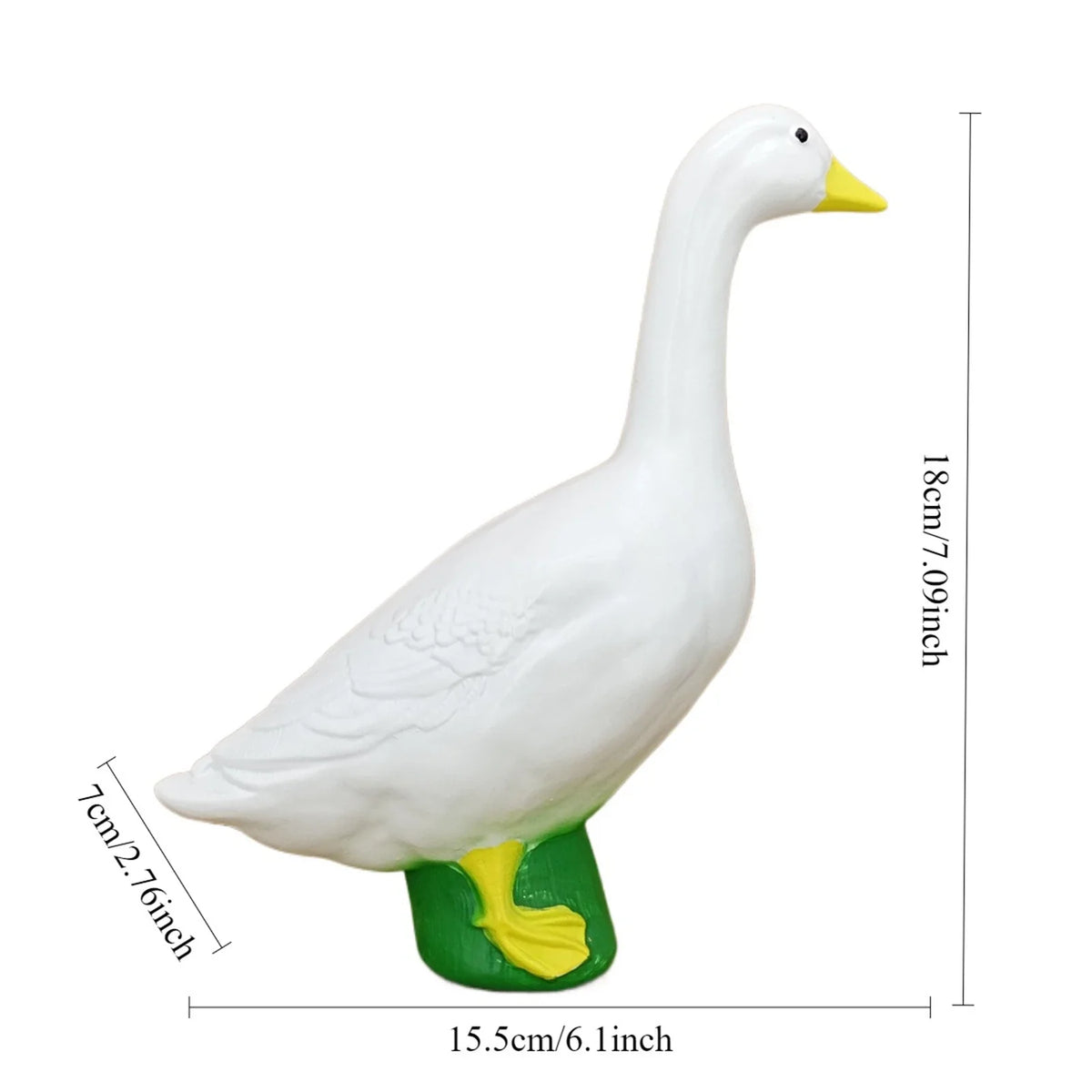 Goose2026 Edition Garden Statue 18cm White Outdoor Decor Landscape Animal Figurine Gift Spring