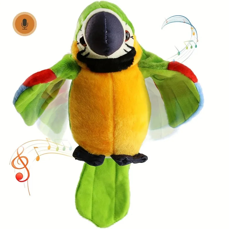 Macaw Talking Parrot Plush Toy - Animated Record & Speak Bird for Kids