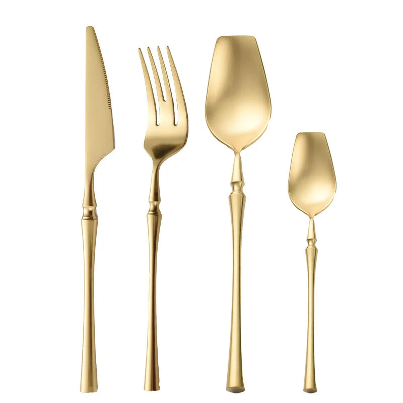 Stainless Steel 18/10 Cutlery Kit - Glossy Silver Dinnerware, Matte 304 Tableware for Gifts