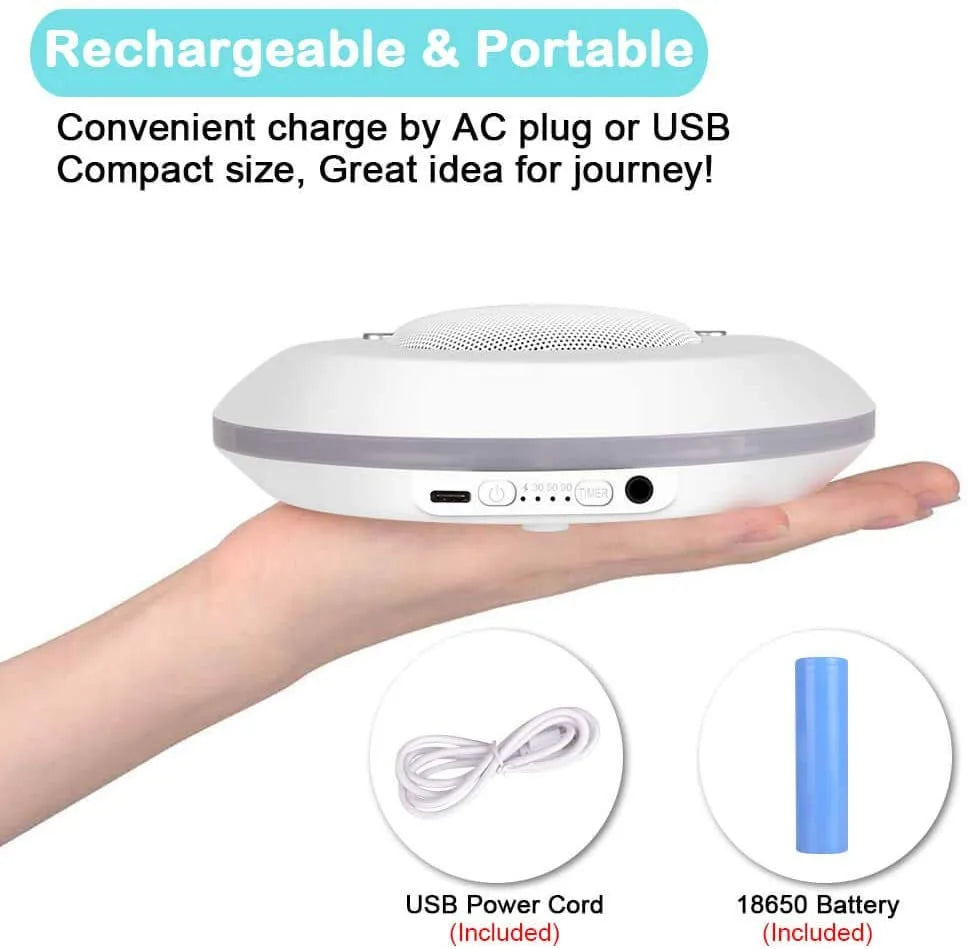 White Noise Machine USB Battery-Powered Travel-Friendly Baby Sound Machine 28 Soothing Sounds Memory Fall 2025 Calming Sleep Aid