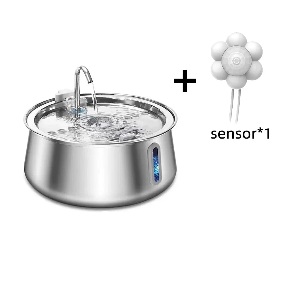 Steel Stainless Cat Water Fountain 4L - Automatic Multi-Layer Filtration Pet Drinking Dispenser