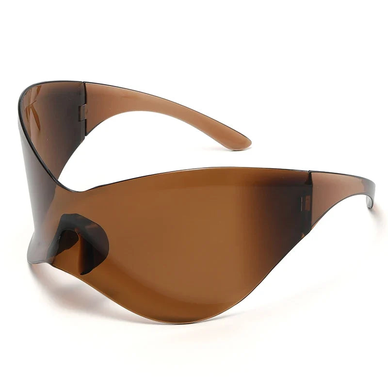 Punk Oversized Rimless Sunglasses for Men and Women, Hip Hop Sport Shades