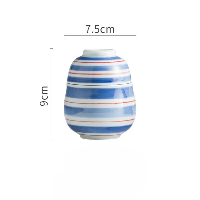Hand Painted Japanese Ceramic Lidded Dessert Bowls Kit