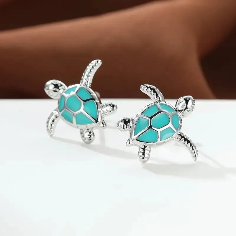 Turtle Sea Stud Earrings Cute Animal Jewelry Trend 2026 Summer Accessory Gift Idea For Ocean Lovers