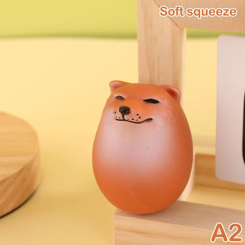 Plush Squeeze Shiba Inu Egg Shape Desk Decor - Fun Household Office Gift, Stress Relief Ornament