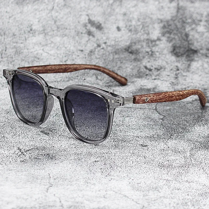 for Sunglasses Men Women Retro Wood Grain Polarized UV Protection Outdoor Shades