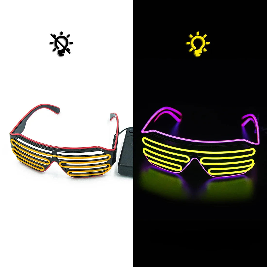 Glasses Glowing LED Luminous Neon Sunglasses for Christmas Party Prop
