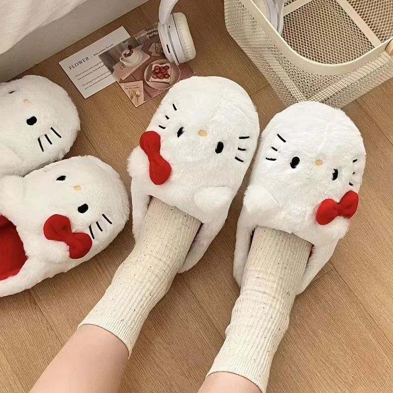 Warm Unisex Slippers - Plush-Lined, Plush Fabric, Indoor Household Wear For Autumn And Winter