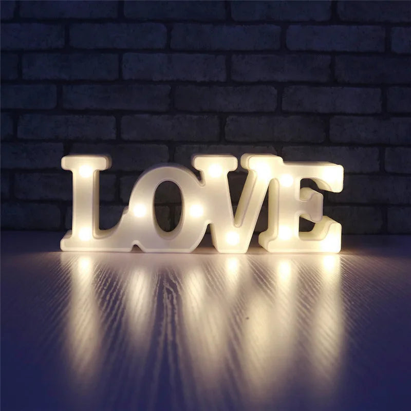 Romantic Love LED Lamp - Battery-Operated Night Light, Great Valentine's Day Gift for Weddings, Parties, and Household Decor