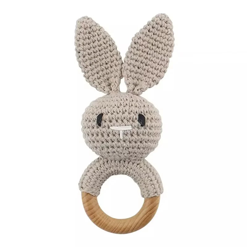 Crochet Baby Rattle Bunny Teether Newborn Sensory Toys