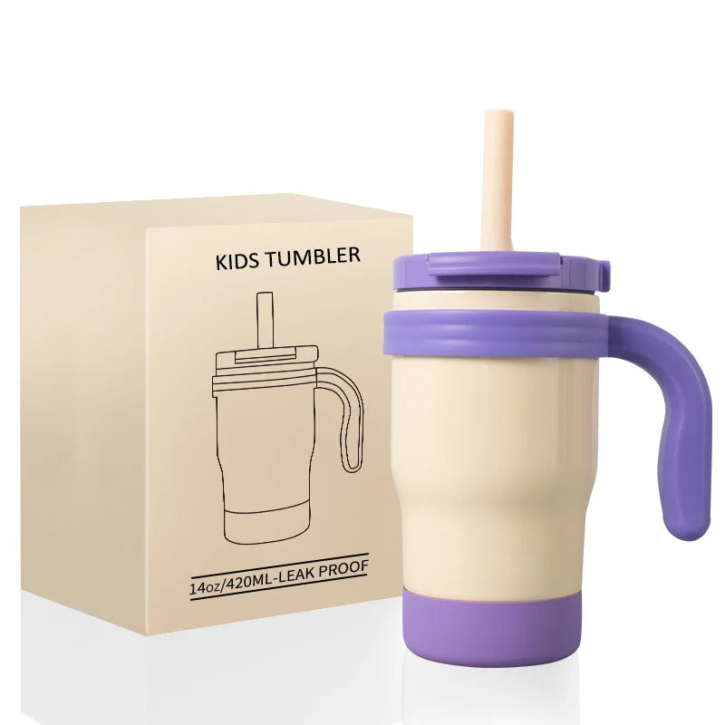 Thermos Kids Bottle 420ML Stainless Steel Insulated Tumbler With Handle And Straw, Christmas 2025 Gift