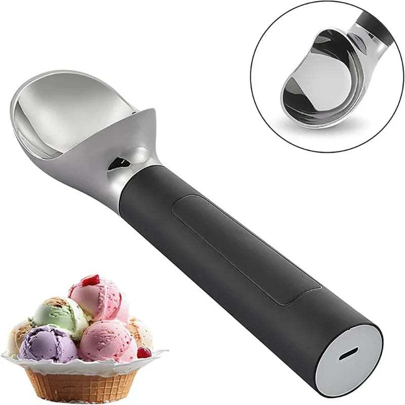 Motor-Driven Ice Cream Scoop Battery-Powered Heated Spoon LED Display Holiday 2025 Gift Simple Scooping Hard Ice Cream