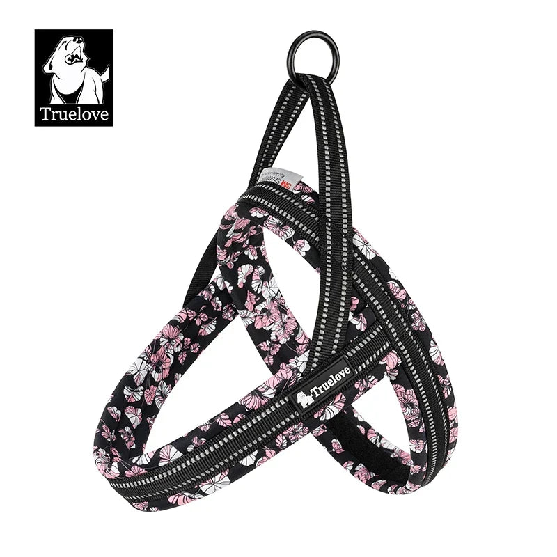 Dog Harness Floral Mesh Padded Vest Harness Fast Fit Flexible All Breeds Fall 2025 Cozy Walks