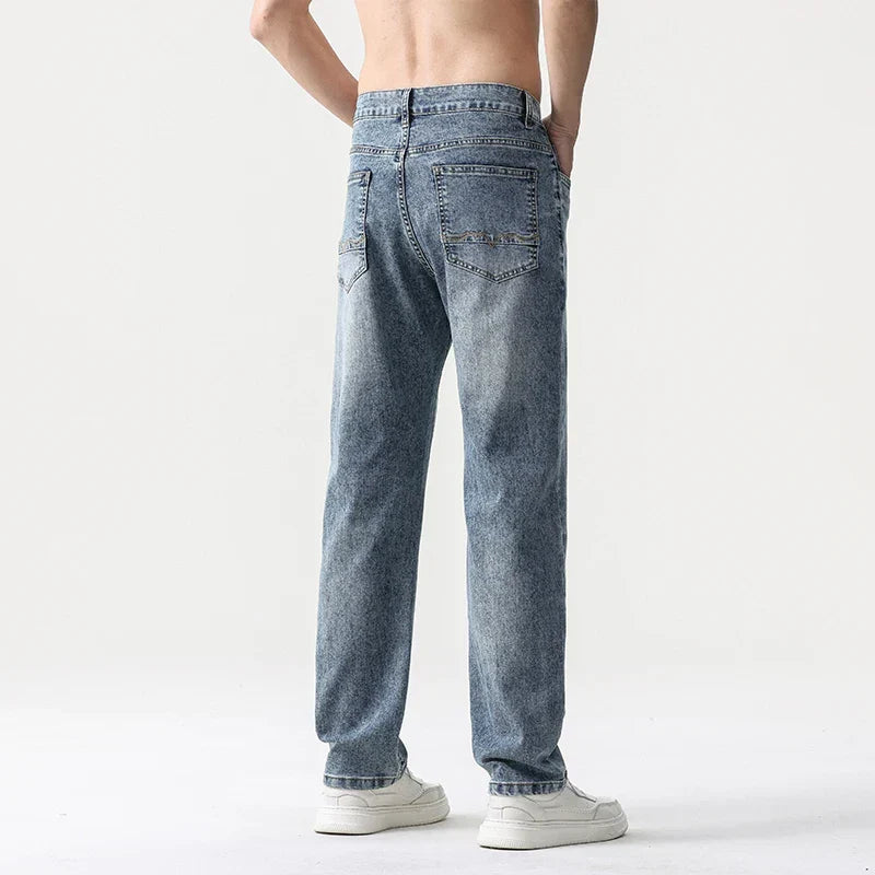 Men’s Oversized Wide Leg Jeans - Straight Lyocell, Casual