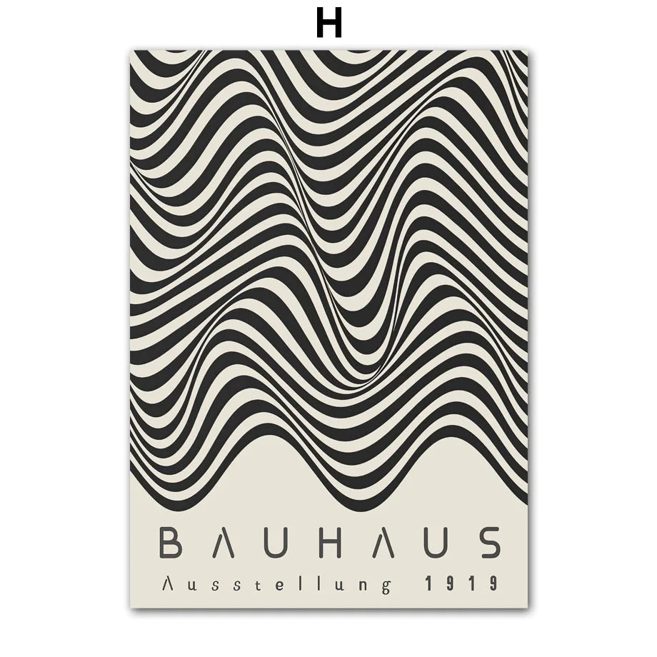 Bauhaus Green Minimalist Wall Art Canvas Print Water-Resistant