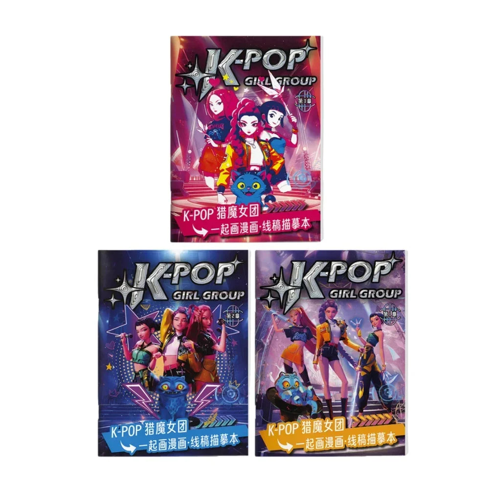 Book Coloring Kpop Demon Hunters Anime Sketches Rumi Mira Zoey Cute Line Drawings Back to School 2025 Gift
