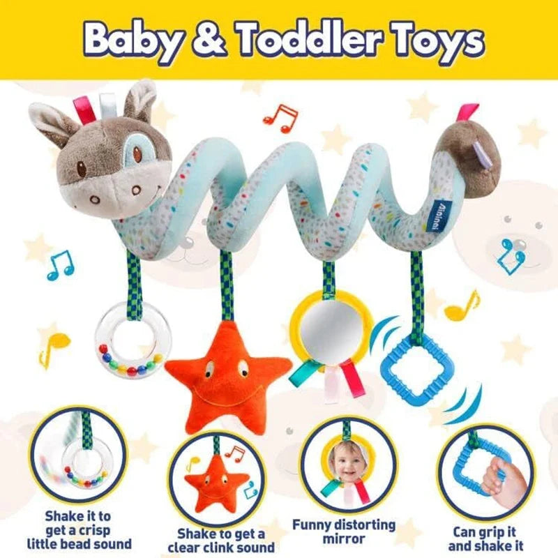 Spiral Plush Stroller Toy Travel-Friendly Newborn Sensory Toys