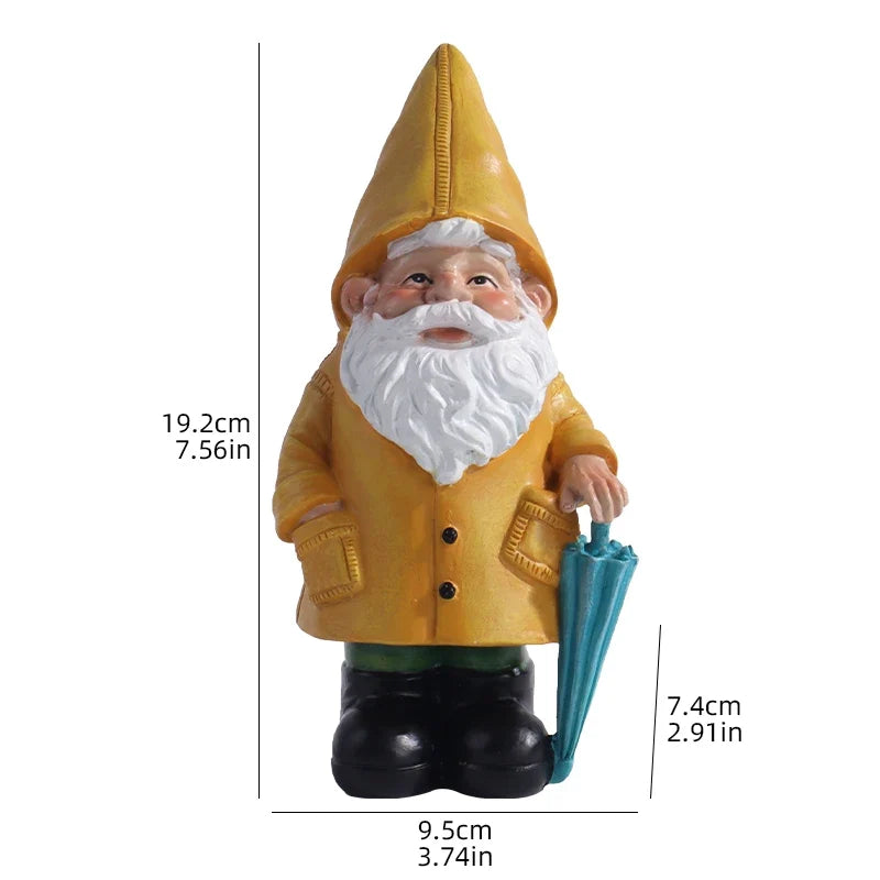 Garden2026 Edition Gnome Statue With Yellow Umbrella Outdoor Lawn Decor Resin Weatherproof Yard Ornament Fall