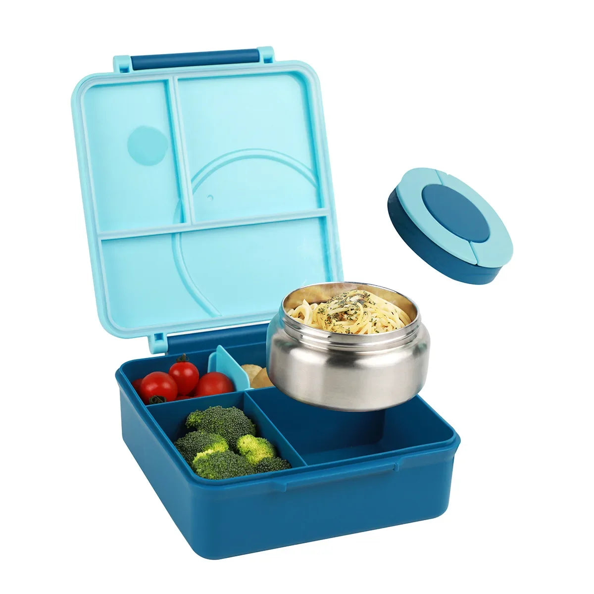 Lunch Insulated Box Four Grid With Thermal Soup Container Bento Style Back To School Fall 2025 Keeps Food Warm