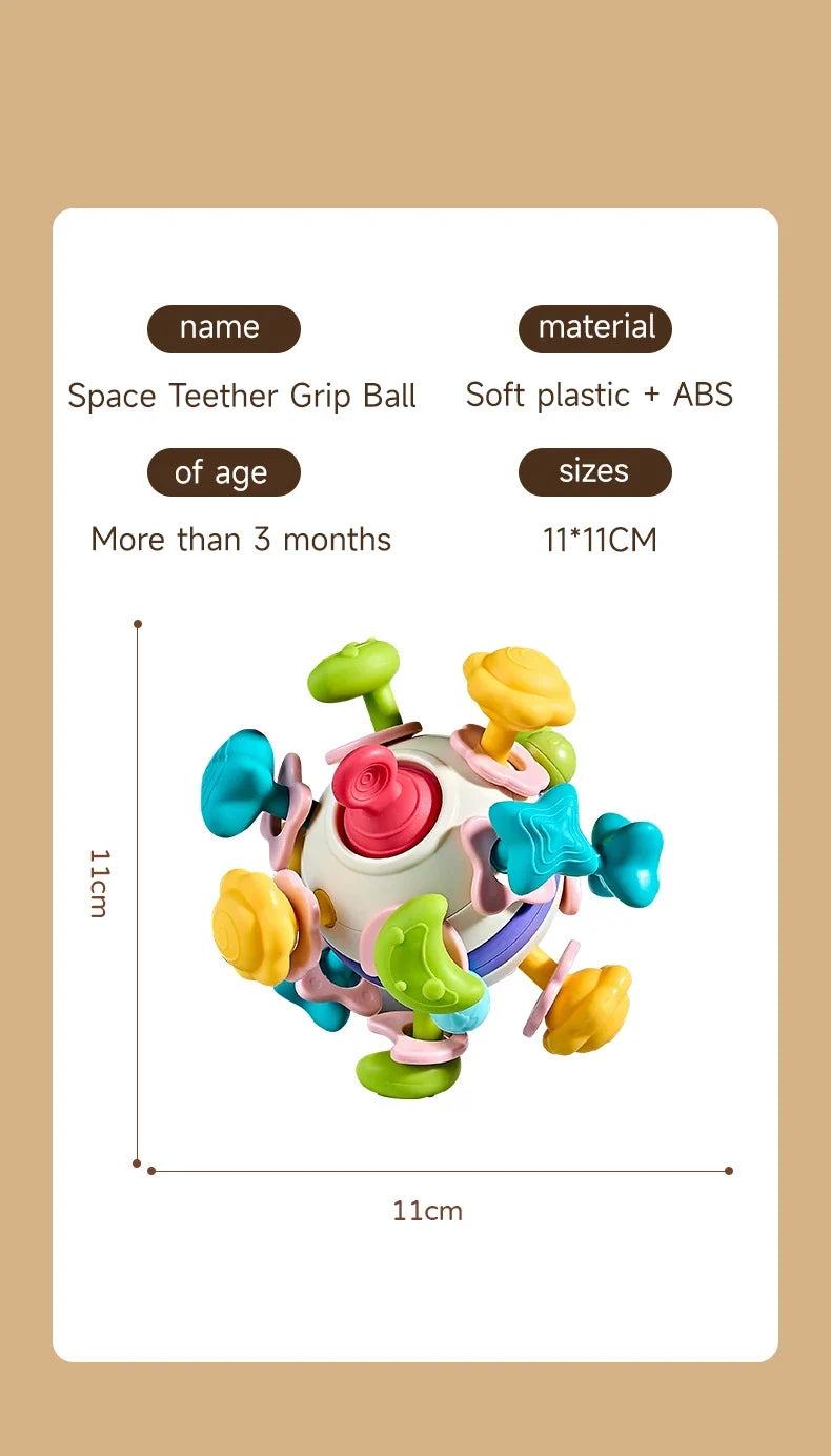 Teether Baby Rattle Hand Grip Sensory Ball Toy Newborn